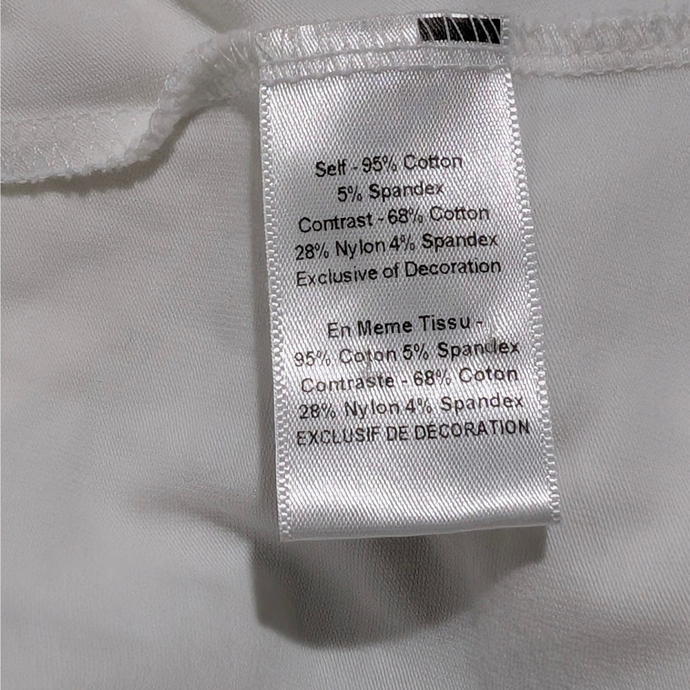 Cinq a Sept Corianna Puff Pleated Sleeve Je Taime Embroidered Tee White Small - Picture 10 of 10